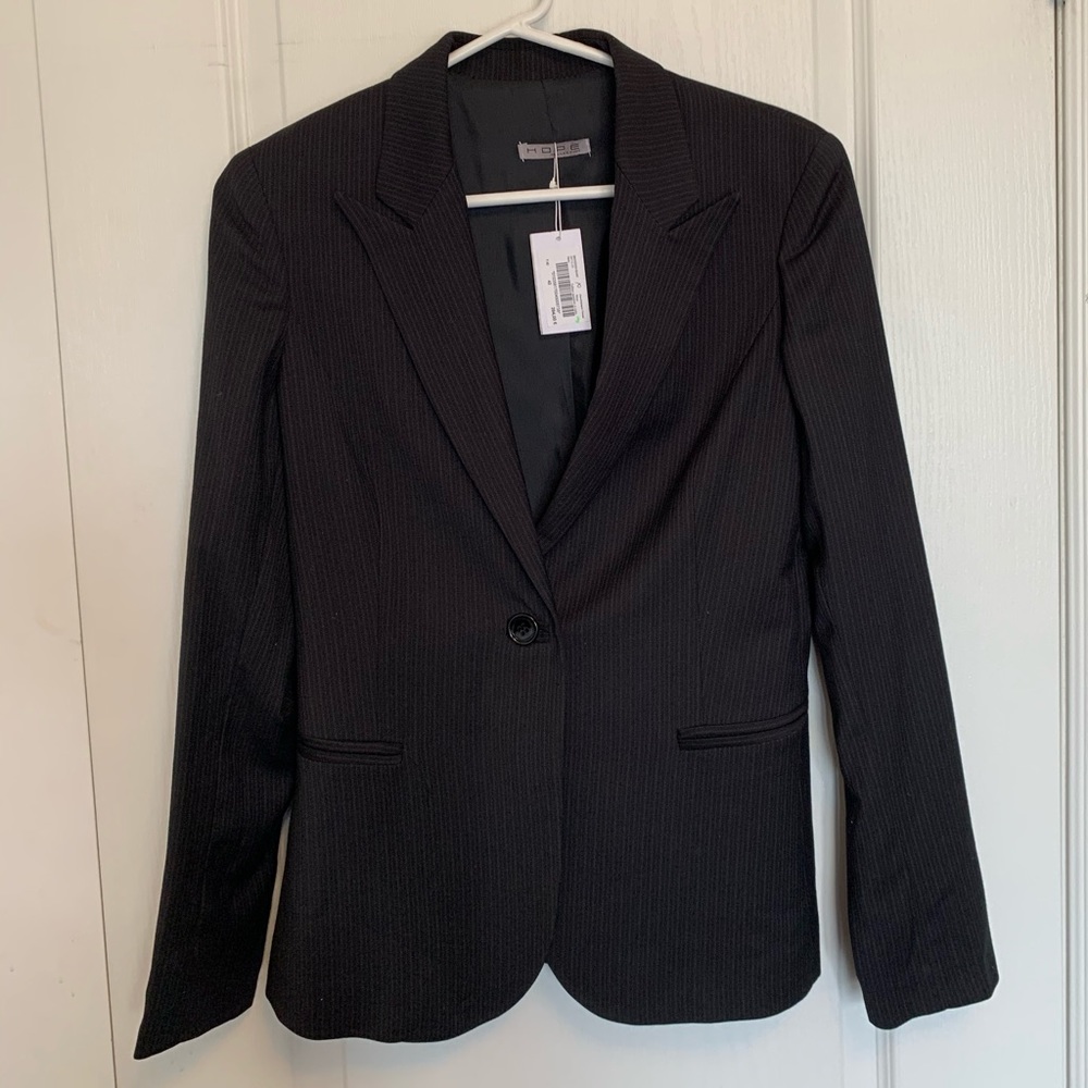 Black Blazer with pinstripe - Made in Italy - NEW